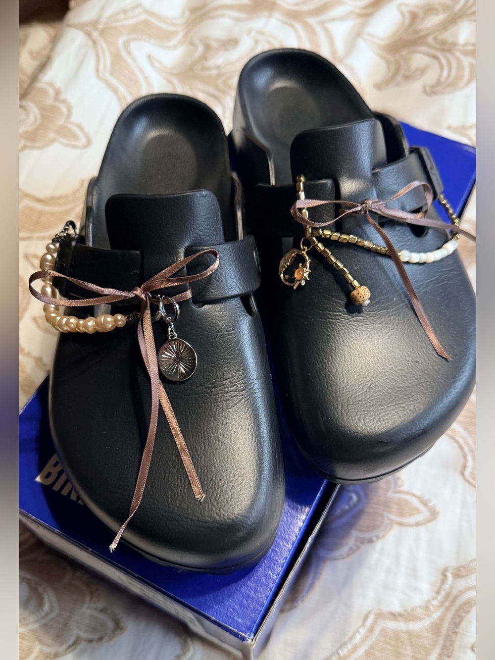 Black Birkenstock Eva accessorized clogs 8/39